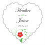 Customizable Flowers Heart Wedding Labels 